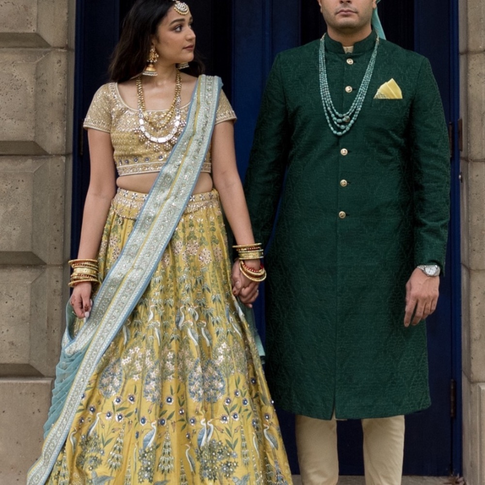 Anita Dongre green Mohur Sherwani